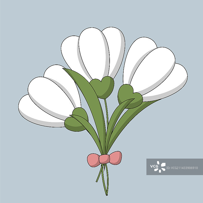 彩色蝴蝶结雪滴花束图片素材