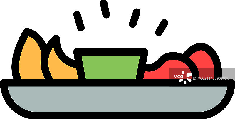 韩国文化食品扁平图标图片素材