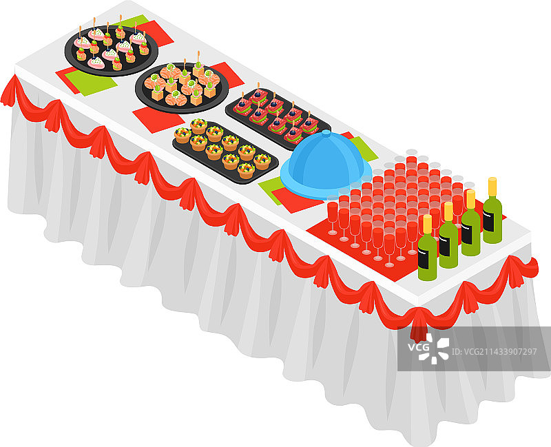 2.5D宴会桌图片素材