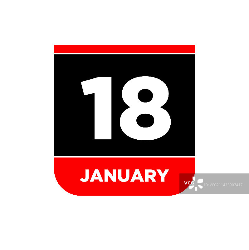 1月18日日历图标图片素材