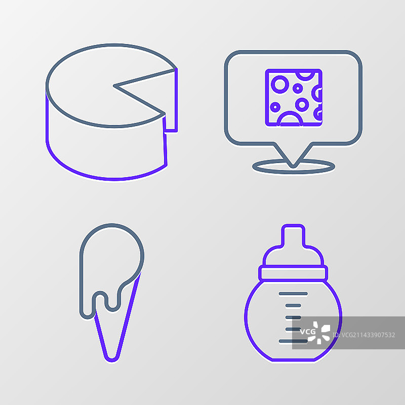 奶瓶和冰淇淋华夫饼图片素材
