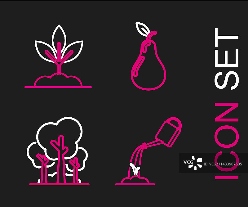 梨树喷壶线条素材图片素材