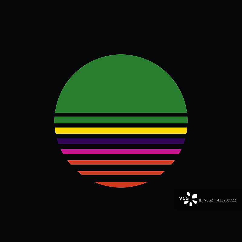 复古条纹日落图片素材