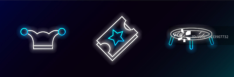 蹦床小丑帽组合图片素材