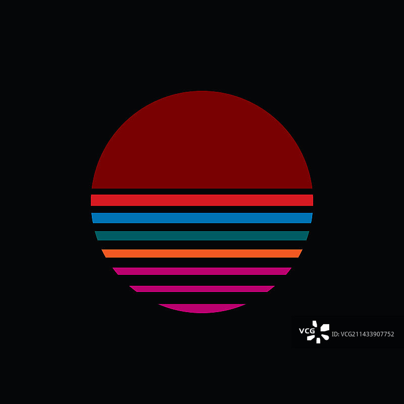 复古条纹日落图片素材