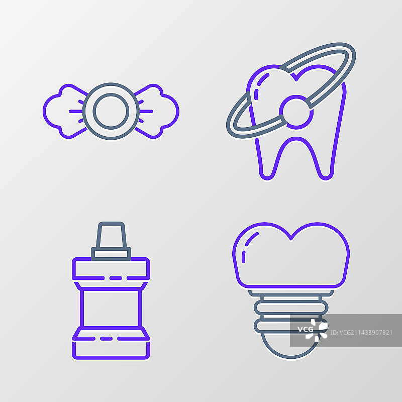 牙科种植体漱口水塑料瓶套装图片素材