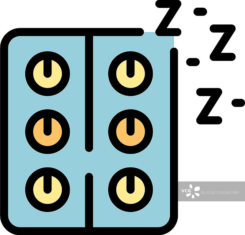 扁平风格的助眠药图标图片素材