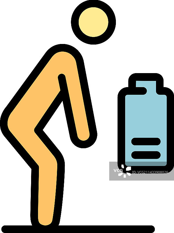 疲惫的男人图标（扁平风格）图片素材