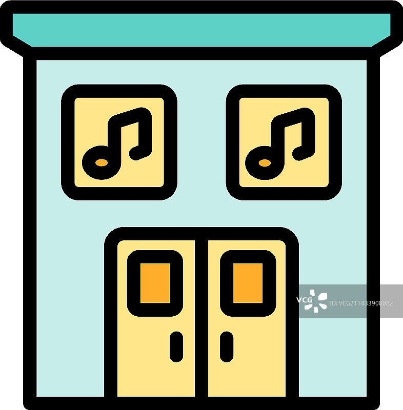 夜店入口扁平图标图片素材