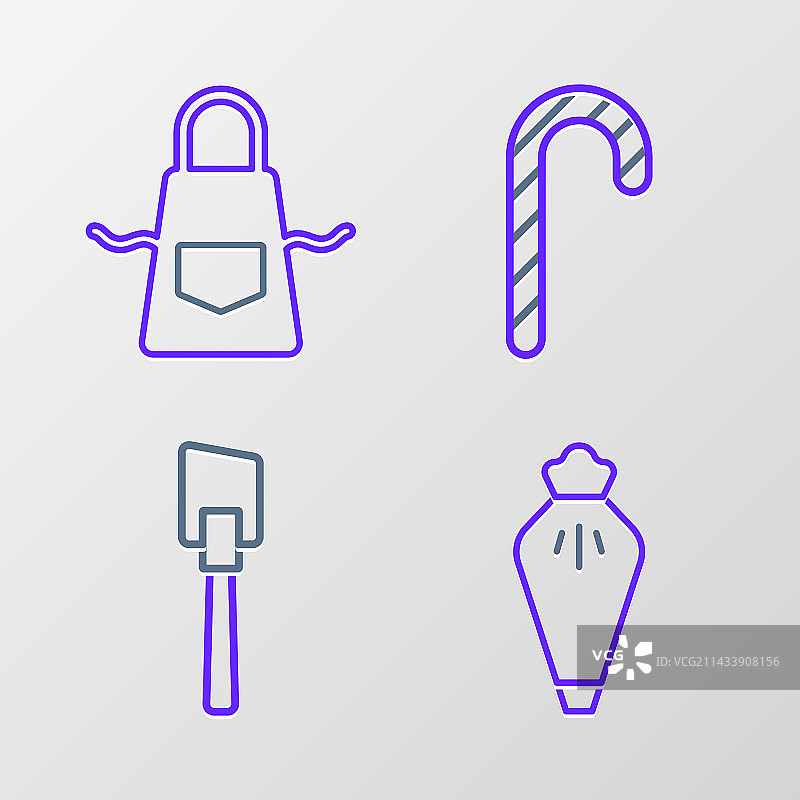 裱花袋刮刀圣诞拐杖糖线条素材图片素材