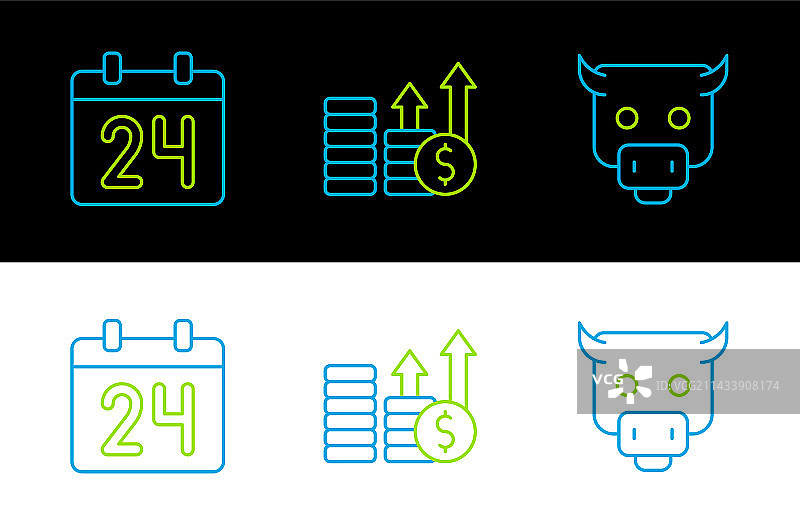 线条集：牛市行情日历和金融图片素材