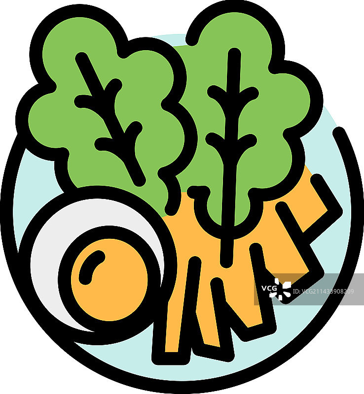 韩国沙拉扁平图标图片素材