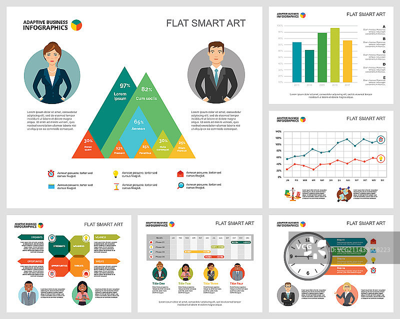 彩色生态或管理概念信息图图片素材
