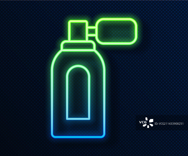发光霓虹灯须后水瓶与雾化器图片素材