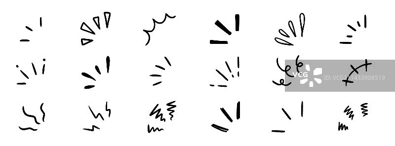 阳光光线涂鸦元素图片素材