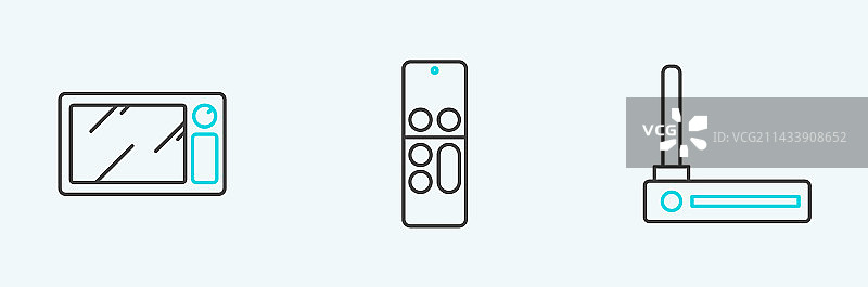 路由器和Wi-Fi信号微波炉图片素材