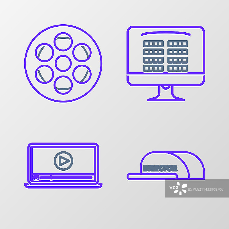 带导演帽在线线条素材图片素材