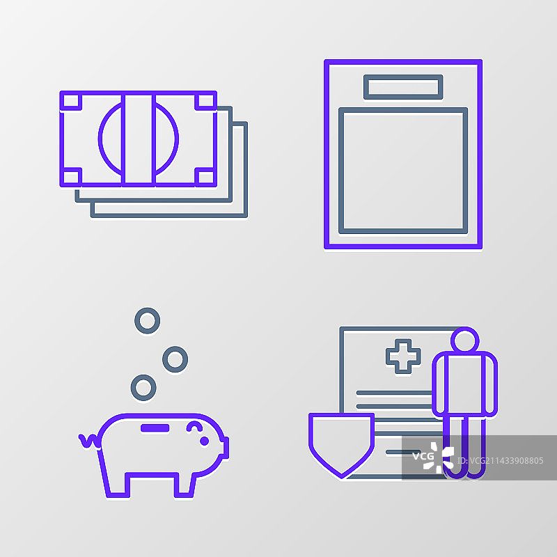 带临床记录的医疗剪贴板线条图片素材