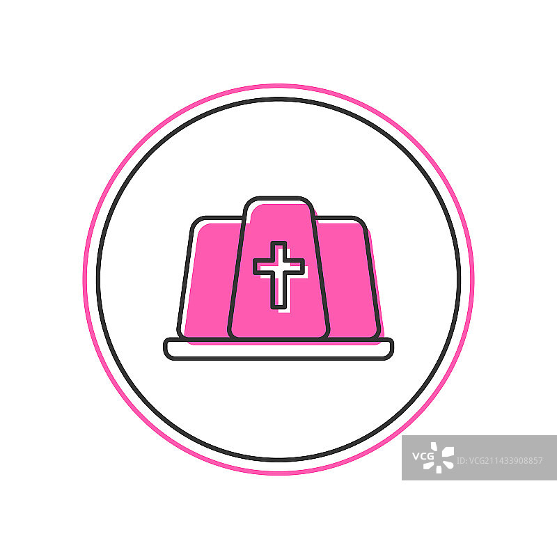 白色背景上的教皇帽轮廓图标图片素材