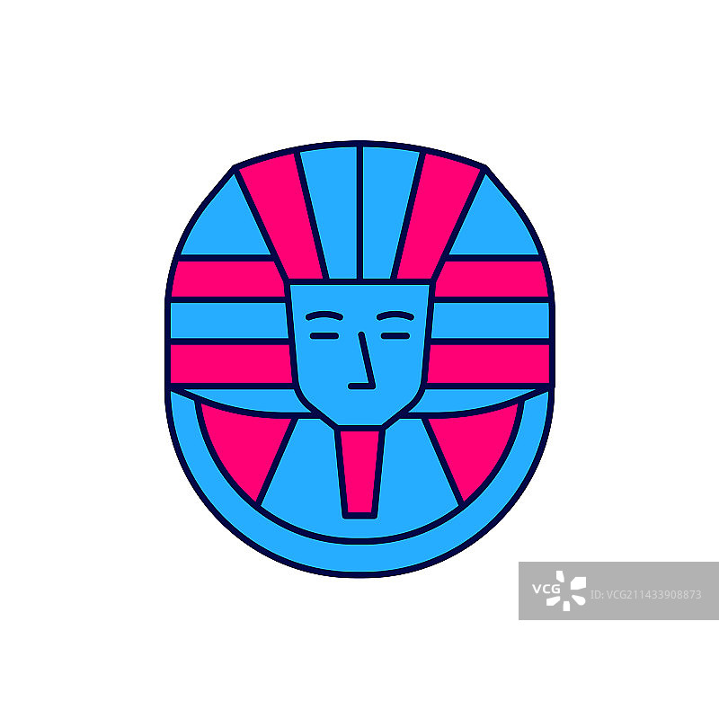 填充描边埃及法老图标图片素材