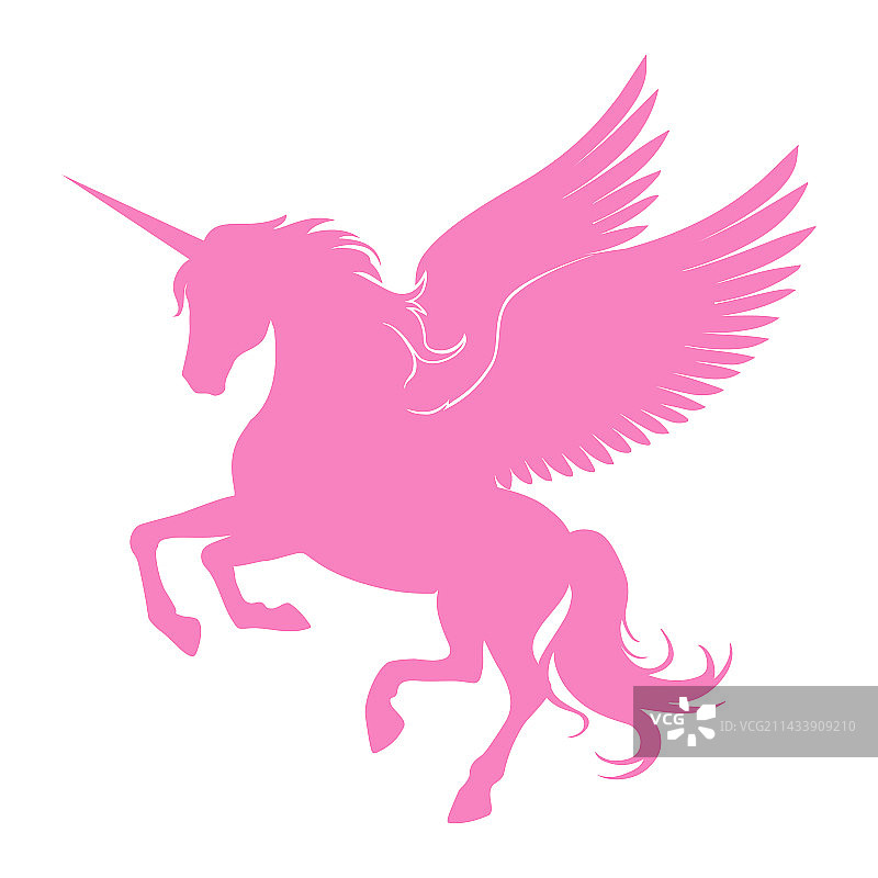 长着粉色翅膀的独角兽图片素材