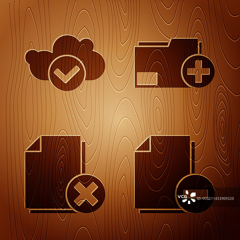 带有减号云和复选标记的文档图片素材