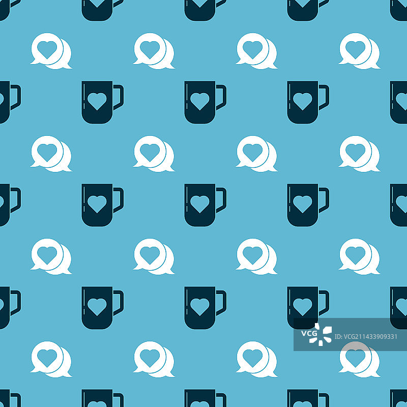 咖啡杯爱心对话框爱心组合图片素材