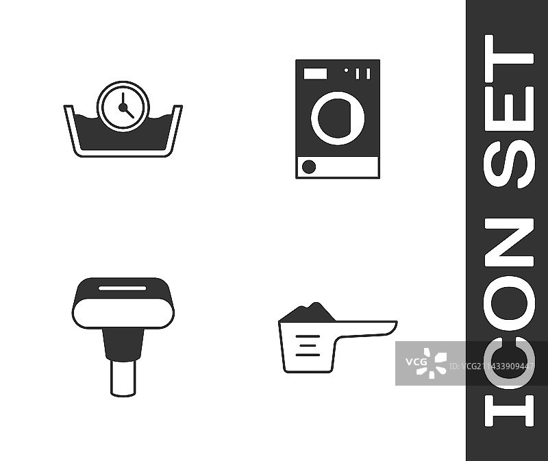 洗衣粉和服装蒸汽机套装图片素材