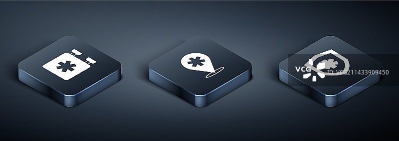 2.5D等距急救生命之星保险图片素材