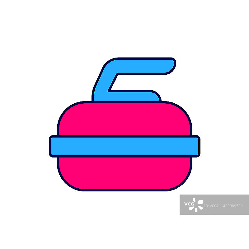 冰壶运动石块轮廓图标图片素材