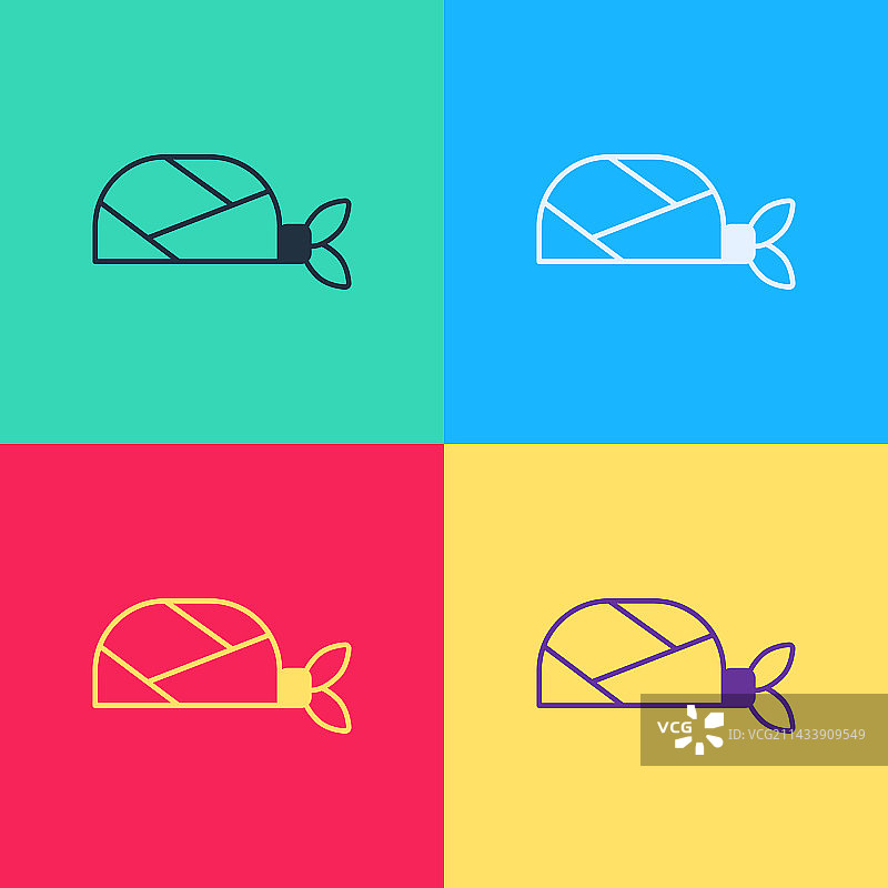 波普艺术风格的海盗头巾图标图片素材