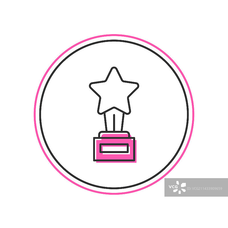 白色背景上的电影奖杯轮廓图标图片素材