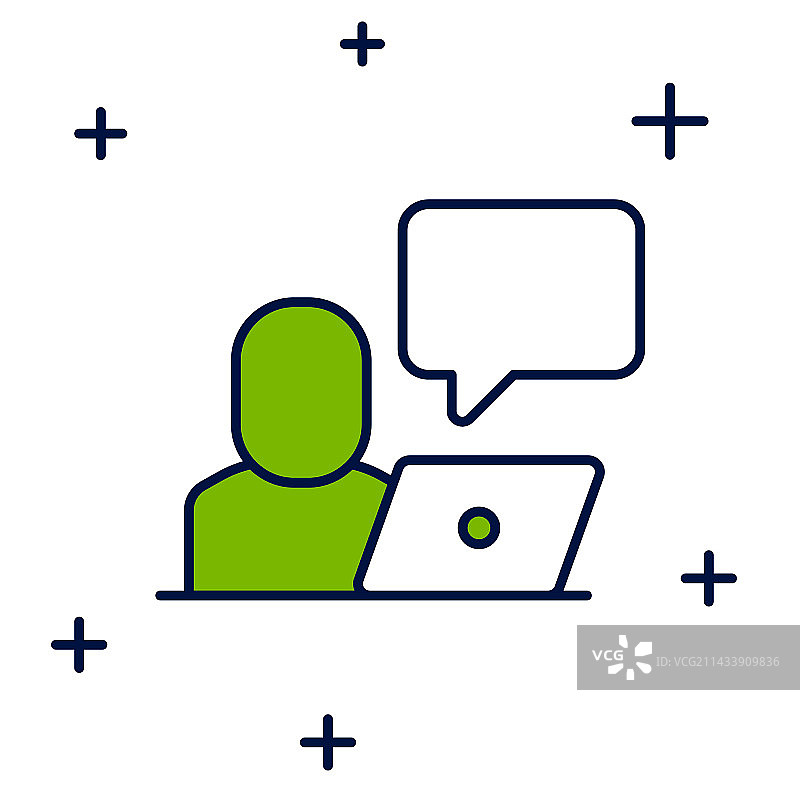 白色背景上的轮廓自由职业者图标图片素材