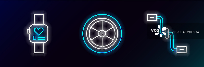 自行车脚踏板、智能手表和车轮图片素材