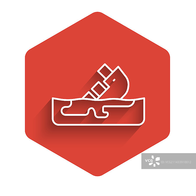 白色线条遇难油轮图标图片素材