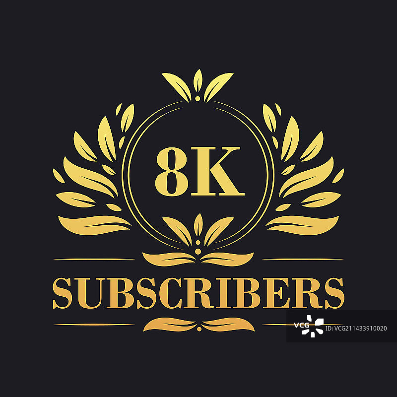 8K订阅者庆祝设计图片素材