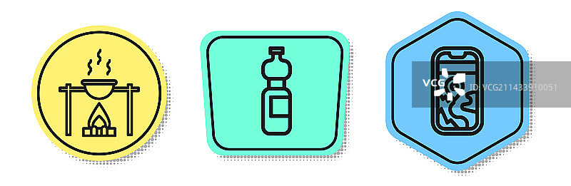 篝火、水壶图片素材