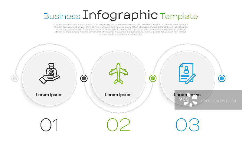 手持金钱、文件与飞机图片素材