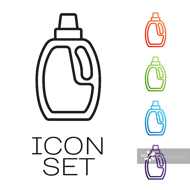 洗衣液塑料瓶黑色线条图标图片素材