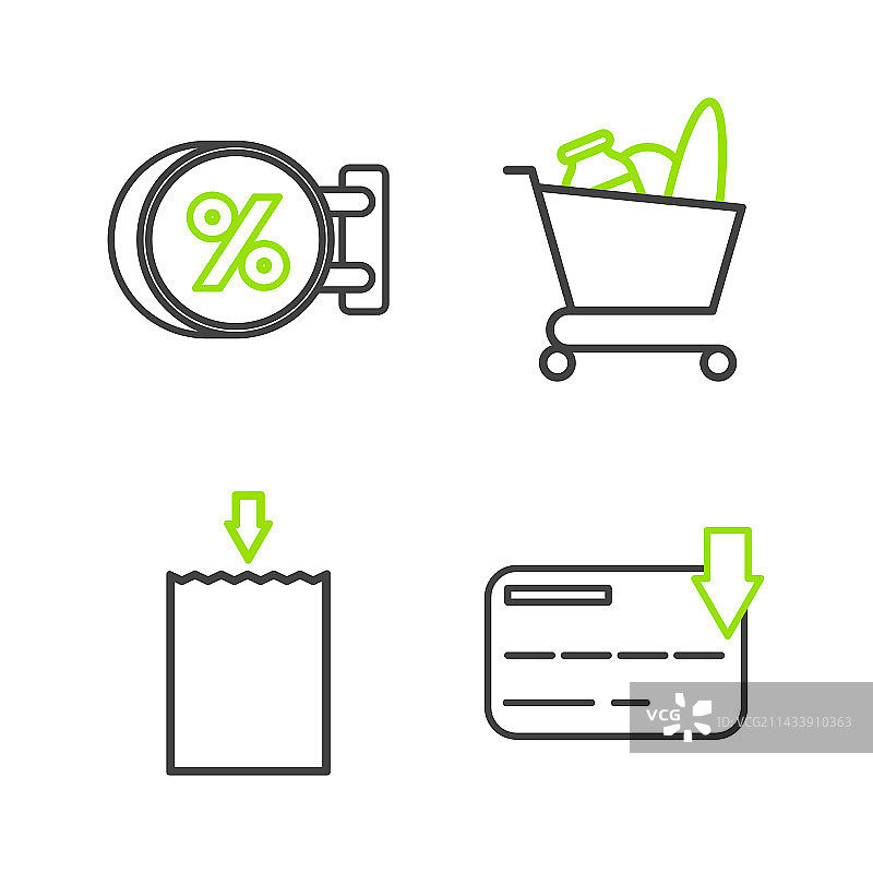 信用卡、购物袋图标图片素材