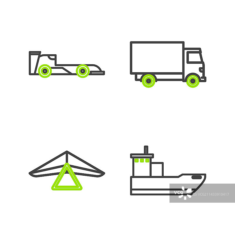 货船、滑翔机和运货车图片素材