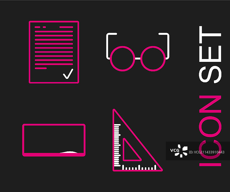 三角尺与黑板眼镜线条素材图片素材