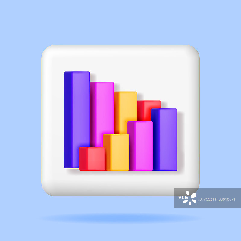 3D增长股票图 isolated图片素材