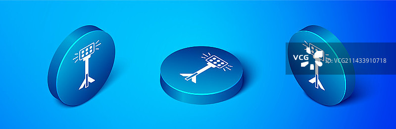 2.5D柔光箱中的摄影棚灯泡图标图片素材