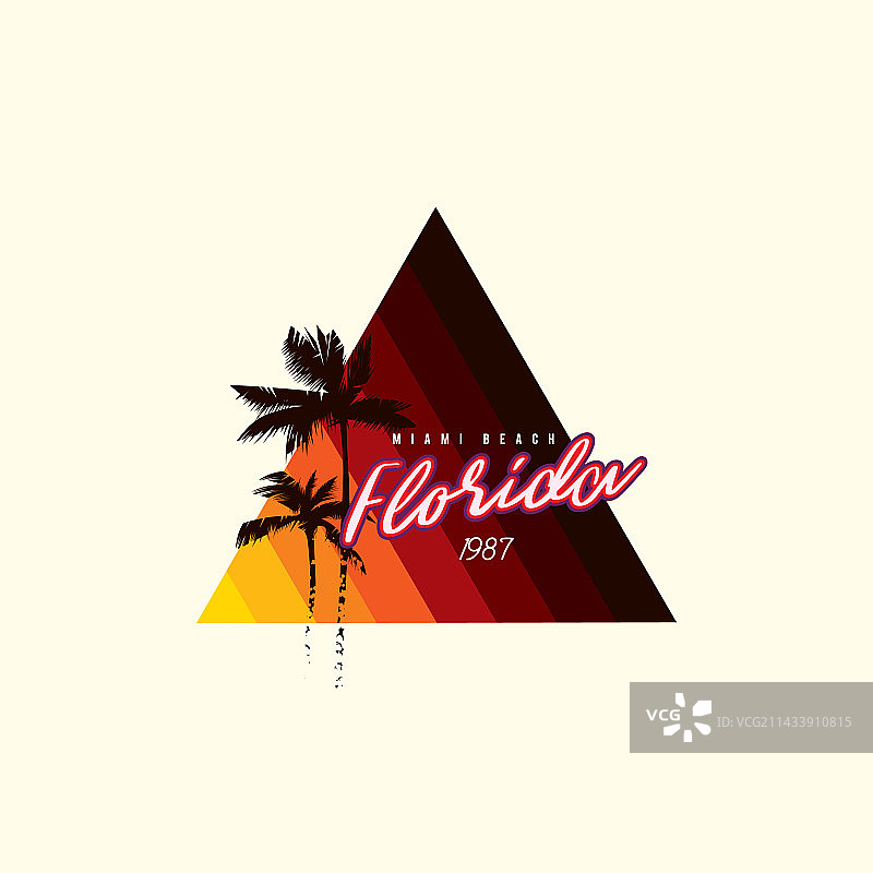 80年代复古三角形日落图片素材