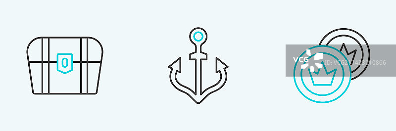 海盗钱币古董宝箱合集图片素材