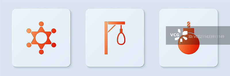 绞架六芒星警长与炸弹素材图片素材