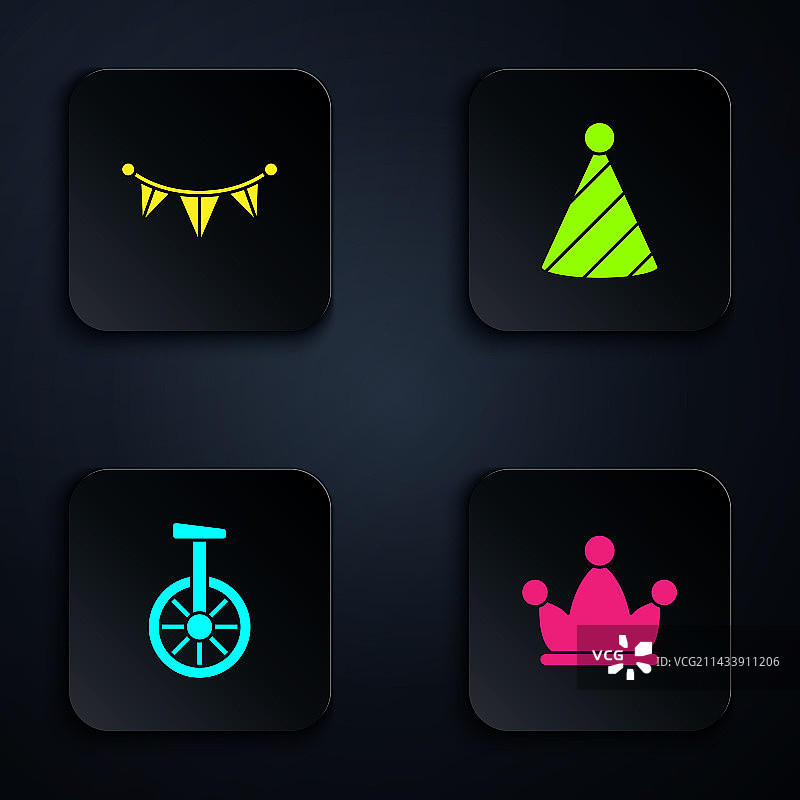 带铃铛的弄臣帽子狂欢彩带旗帜合集图片素材