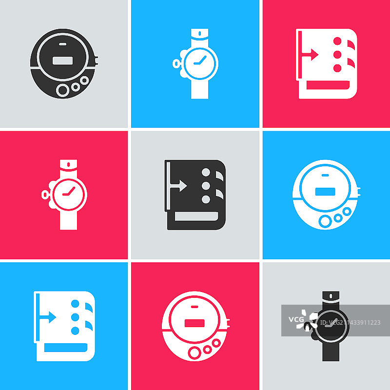 音乐CD播放器、手表和调音台素材图片素材