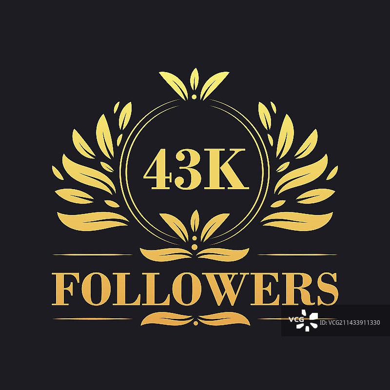庆祝4.3万粉丝的奢华设计图片素材